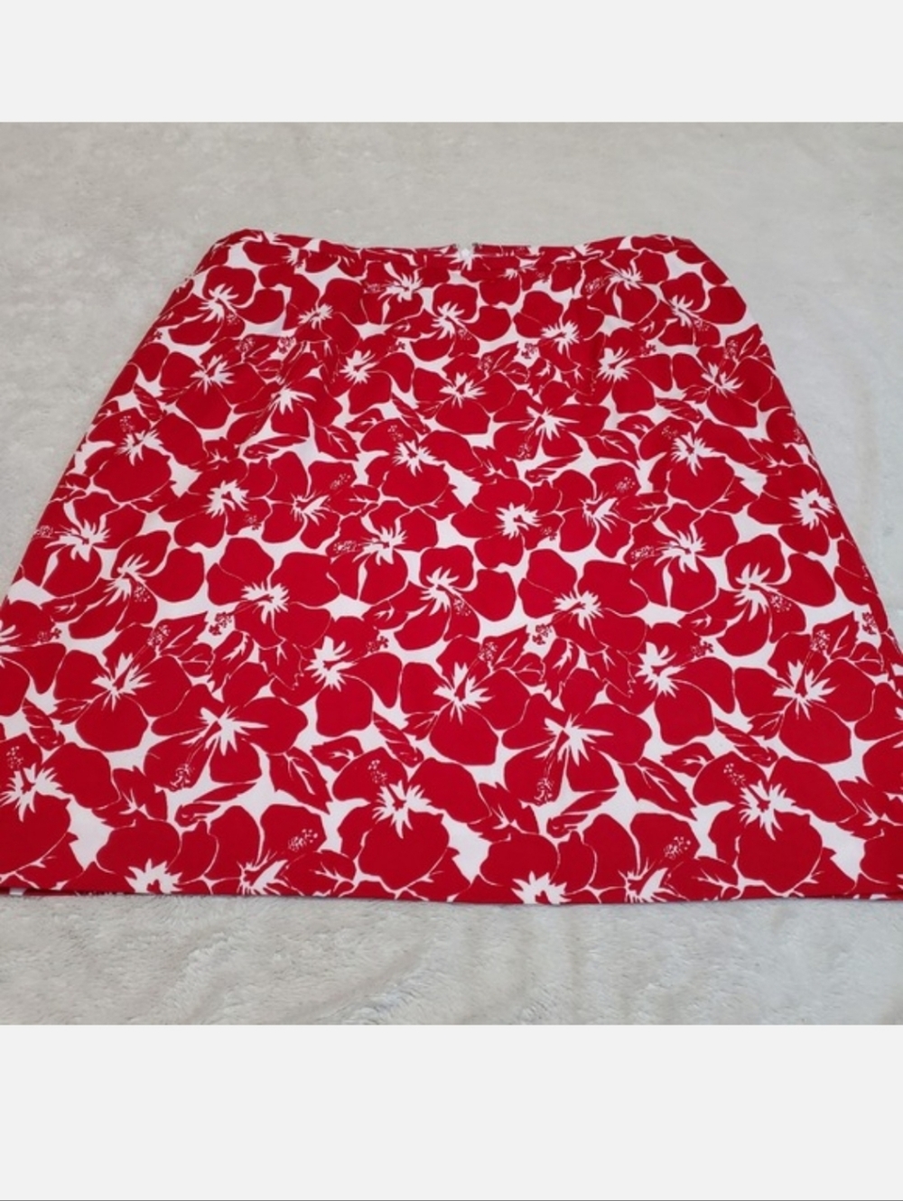 Talbots Red and White Floral Mini Skirt